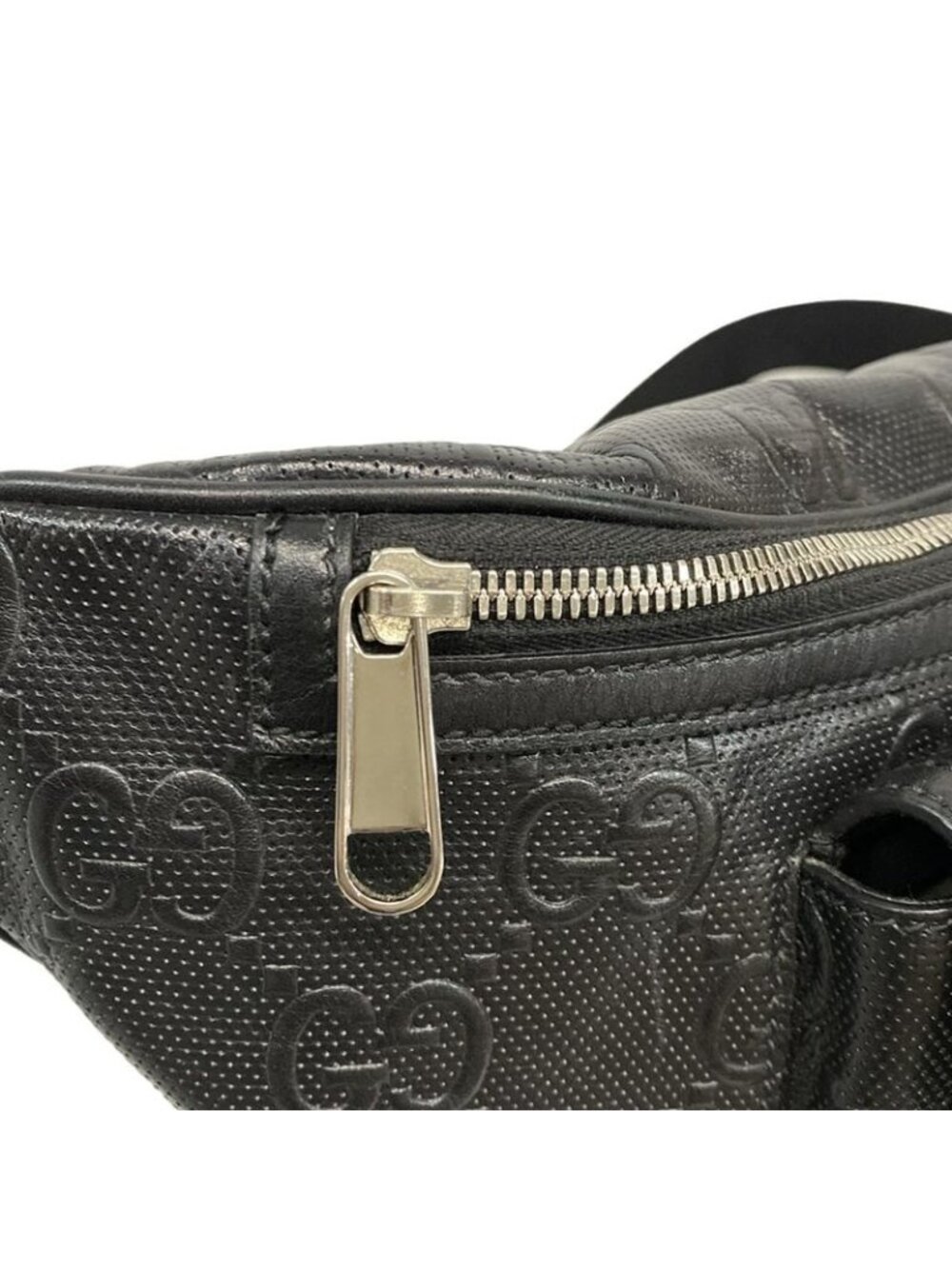 Gucci Waist Pouch Jumbo GG Large Belt Bag Black Leather - Picture 12 of 15